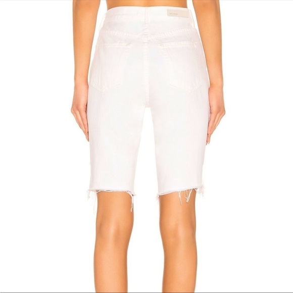 GRLFRND • White Destructed Beverly Bermuda Shorts - Picture 3 of 11